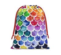 Mermaid Fish Scale Print Convenient Drawstring Gift Wrapping Bag Lightweight Comfort Suitable All Occasions