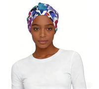 Mermaid Fish Scale Print Elastic Lady Headscarf Hat Breathable Head Wrap Beach Vacation Outdoor Activities