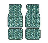 Mermaid fish scale print Print Car Floor Protection Set 4 Pieces Foot Mat Fit Vehicle Anti-Slip Cushion Waterproof