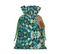 Mermaid Fish Scale Print Print Christmas Bag Holiday Present Sack Xmas For Seasonal Decor Gift Wrapping