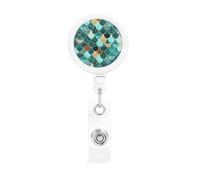 Mermaid Fish Scale Print Print Retractable Badge Holder with Clip Name Card Holders for Office Worker Doctor Nurse