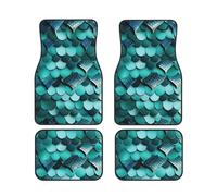 Mermaid fish scale print Print Vehicle Foot Mat Set 4 Pieces Floor Mats Waterproof Anti-Slip Cars Trucks SUV Vans