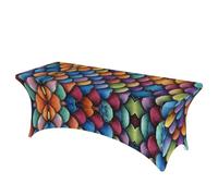 Mermaid Fish Scale Print Professional stylish Rectangular Table Cover Clean Tablecloth Easy Installation