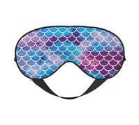 Mermaid Fish Scale Print Soft Eye Mask for Women Men Comfortable with Adjustable Strap for Travel Yoga Nap Shift Work