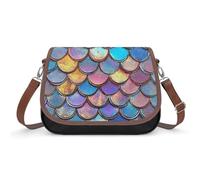 Mermaid Fish Scale Sequin Women's Crossbody Bag Fashion Shoulder Handbags Message Tote Bag with Adjustable Strap