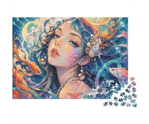 Mermaid Fish Shell 1000pcs Mini Puzzle For Adults Challenging | 70x50cm Cardboard Home Decor Smooth Surface Birthday Gift Stress Relief