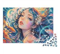 Mermaid Fish Shell 1000pcs Mini Puzzle For Family Birthday Gift | 70x50cm Cardboard Living Room Decor Durable Structure Birthday Gift Anxiety Relief