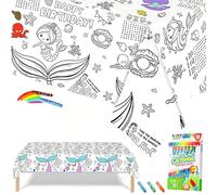 Mermaid Giant Colouring Table Cloths,Party Tablecloth Colouring Poster with 18 Paint Pen,47x71inch Colour In Table Cloth Drawing Paper Roll Table Cover Colouring Sheet for Mermaid Birthday Party