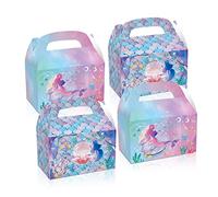 Mermaid Gift Boxes 12Pcs Mermaid Candy Treat Boxes Mermaid Party Favors Paper Boxes Ocean Theme Shell Pearl Goodie Boxes Mermaid Party Boxes for Birthday Wedding
