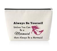 Mermaid Gifts for Women Mermaid Lover Makeup Bag Inspirational Gifts for Sister Teen Girls Funny Mermaid Cosmetic Bag for Daughter Encouragement Motivational Gift for Bestie Christmas Birthday Gifts