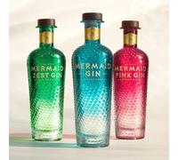 Mermaid Gin Trio Bundle - Signature, Pink & Zest Gin - Vegan & Gluten Free - 3x 70cl