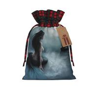 Mermaid Girl And Sailing On Sea Pirate Ship Printing 4.7x6.9 Inch Christmas Bag Drawstring Closure,For Christmas Anniversaries Birthdays,Holds Gifts