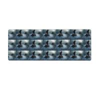 Mermaid Girl and Sailing on Sea Pirate Ship Washable Keyboard Mat Oversized Desk Pad for Easy Cleaning and Enhanced Workspace