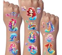 Mermaid Glitter Tattoo for Kid, 12 Sheets Mermaids Temporary Tattoos for Kids, Party Decorations, Party Bags Fillers Gifts, Gifts for Girls