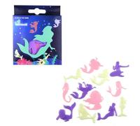 Mermaid Glow in The Dark Florescent Wall Decals, Decor Stickers for Baby and Kids Bedroom Decoration