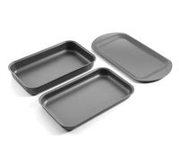Mermaid Hard-Anodised 10″ Companion Baking & Roasting Dish Collection - Premium Aluminium Bakeware by Samuel Groves - Made in England - Professional-Grade, Lifetime Build Quality (3 Set)