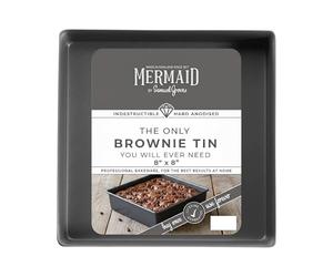 Mermaid Hard Anodised 8" Square Brownie Tin - Made in England by Samuel Groves