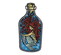 Mermaid in a Bottle Iron-On Patch | Denim Jackets Embroidery Patch, Ironable Patch, Iron on Patches, Sea Badges Finally Home