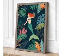Mermaid in Paradise Tropical Canvas Wall Art Print 36x24 Inch (91 x 61 cm)
