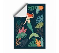 Mermaid in Paradise Tropical Unframed Wall Art Print A3 (42×29.7cm), Wall Decor for Living Room, Bedroom, Office & Home, Art Gift