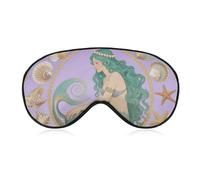 Mermaid in Shell Mandala Sleep Mask with Adjustable Strap, Breathable Sleep Masks for Women Men, Soft Eye Mask for Side Sleepers, Travel, Office Nap, Airplane & Blocking Light