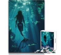 Mermaid in The Depths Hard Jigsaw Puzzle for Adults 1000 Pieces Educational Mind Challenge Game Unique Gift with Sentimental Value Size 38x26cm