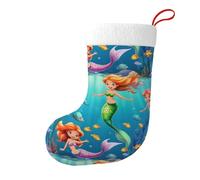 Mermaid in the Ocean Christmas Stocking, Candy Gift Bags, Hanging Stocking Ornament, Christmas Decorations