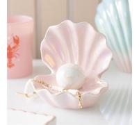 Mermaid-Inspired Clam Shell Trinket Dish With Pearl Accent