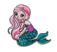 Mermaid - Iron On Patches Adhesive Emblem Stickers Appliques, Size: 2.68 x 2.87 inch