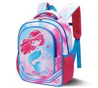 Mermaid Kids Backpack - School Backpack for Girls Pink Book Bags Preschool School Kindergarten Elementary Schoolbag Hiking Travel Waterproof Casual Backpack with Chest Strap
