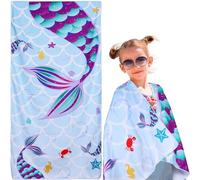 Mermaid Kids Beach Towel,Beach Swimming Towels for Girls Kids Children's Bath Towel Lightweight Beach Towel Quick Dry Ultra Absorbent Pool Blanket Camping Travel Shower Towel,30" x 60" (Mermaid)