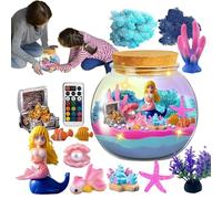 Mermaid Kit,Mermaid Glow Container Night Light,Mermaid Glow Night Light Underwater Mermaid Garden For Girls Fun Crafting Activity Create Your Own Mermaid Garden