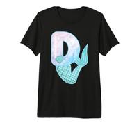 Mermaid Letter D Watercolor Alphabet Design Premium T-Shirt