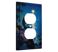 Mermaid Light Switch Cover Plate/Outlet Cover, Ocean Blue Sea Theme for Home Decor, Thermoplastic Wall Plates, Standard Size Single Duplex Outlet