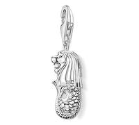 Mermaid & Lion Merlion Dangle Charm, 925 Sterling Silver Pure Pendant Women Men Jewelry Gifts (Gem Color : Lobster Clasp)
