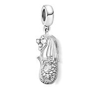 Mermaid & Lion Merlion Dangle Charm, 925 Sterling Silver Pure Pendant Women Men Jewelry Gifts (Gem Color : Ring)