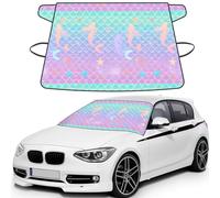 Mermaid Magic Ocean Stars Printed Car Glass Shield, Waterproof Fabric Snow Guard, Anti Aging Interior Sun Protection