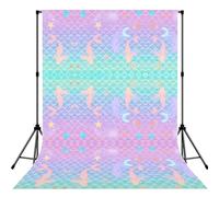 Mermaid Magic Ocean Stars Printed Professional Photo Drapes, Matte Polyester Background, Wedding Party Studio Banner