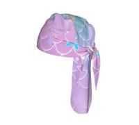 Mermaid Magic Ocean Stars Printed Quick Drying Cycling Cap, Breathable Mesh Bandana Helmet Liner, for Running Fishing
