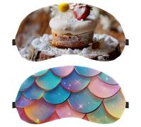 Mermaid Magic Rainbow Scales Pattern 2-Pack Light-Blocking Soft Breathable Sleep Mask Eye Masks Sleeping Mask