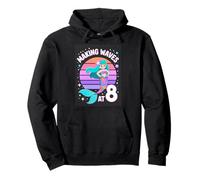Mermaid Making Waves At 8 Birthday Girl Party Pullover Hoodie