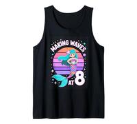 Mermaid Making Waves At 8 Birthday Girl Party Tank Top