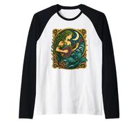 Mermaid Mandolin Art Nouveau Shantycore Raglan Baseball Tee