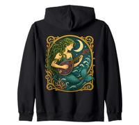 Mermaid Mandolin Art Nouveau Shantycore Zip Hoodie