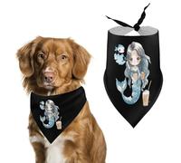 Mermaid Milk Tea Dog Bandanas Triangle Scarfs Printing Bib Scarf Adjustable Accessories for Small Dogs And Cats