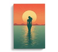 Mermaid Minimalism Art Canvas Wall Art Print 30x20 Inch