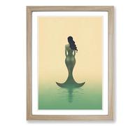 Mermaid Minimalism Framed Wall Art Print A2 Oak