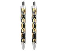 Mermaid Moon Retractable Ballpoint Pens 0.5mm Fine Black Inks Roller Smooth Writing Office Supplies 2 PCS