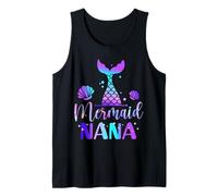 Mermaid Nana of The Birthday Mermaid Birthday Crew Family Tank Top