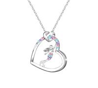 Mermaid Necklace for Girls Boys Crystal Heart Pendant Necklaces Gifts Jewelry Gifts for Girls Daughter Boys Son Granddaughter Niece Birthday Christmas Graduation Gift